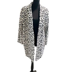 Vintage Liz Claiborne Leopard Print Structured Cotton Blazer Size Medium